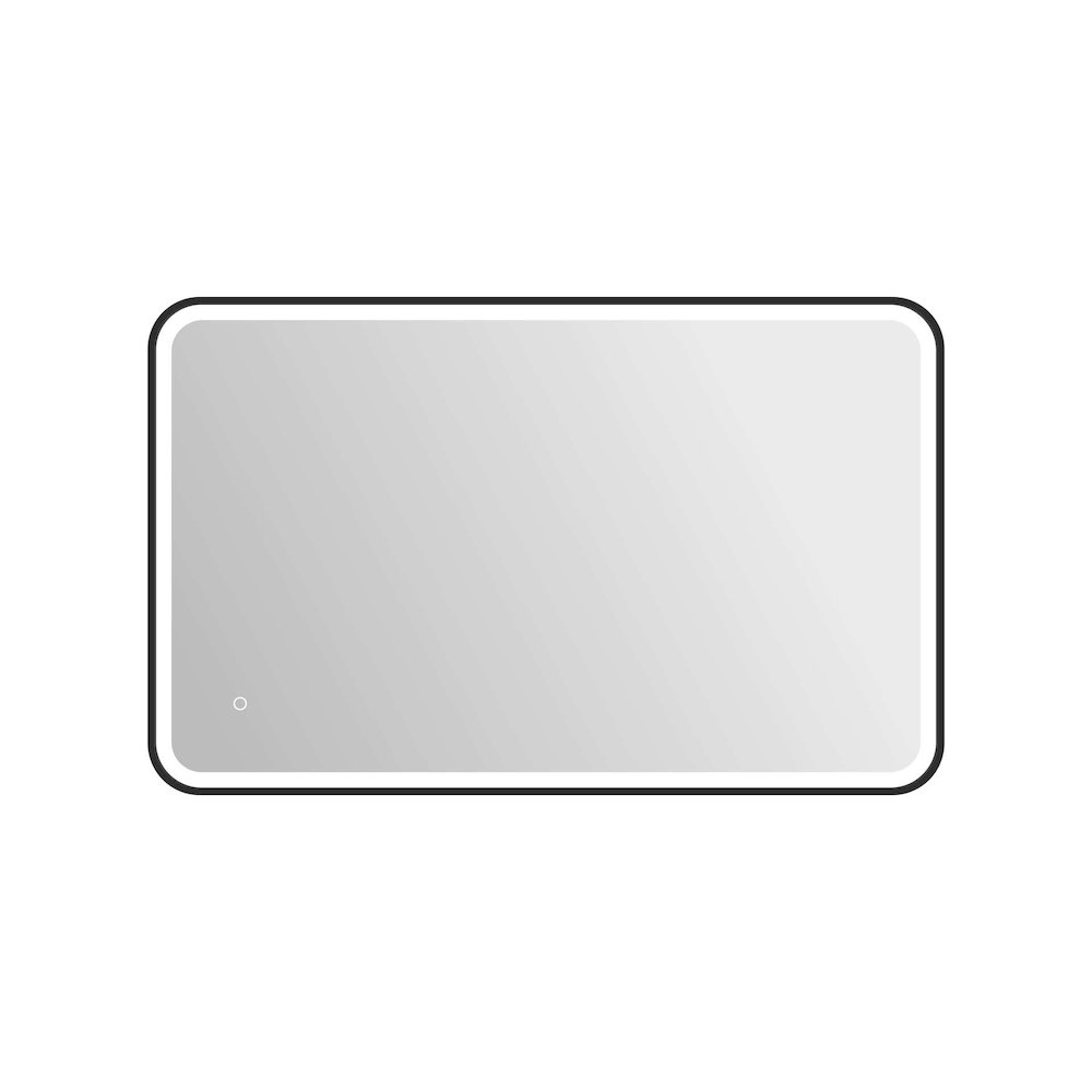 48 Inch Rectangle LED Front and Backlit Wall Mirror in Black. Picture 1