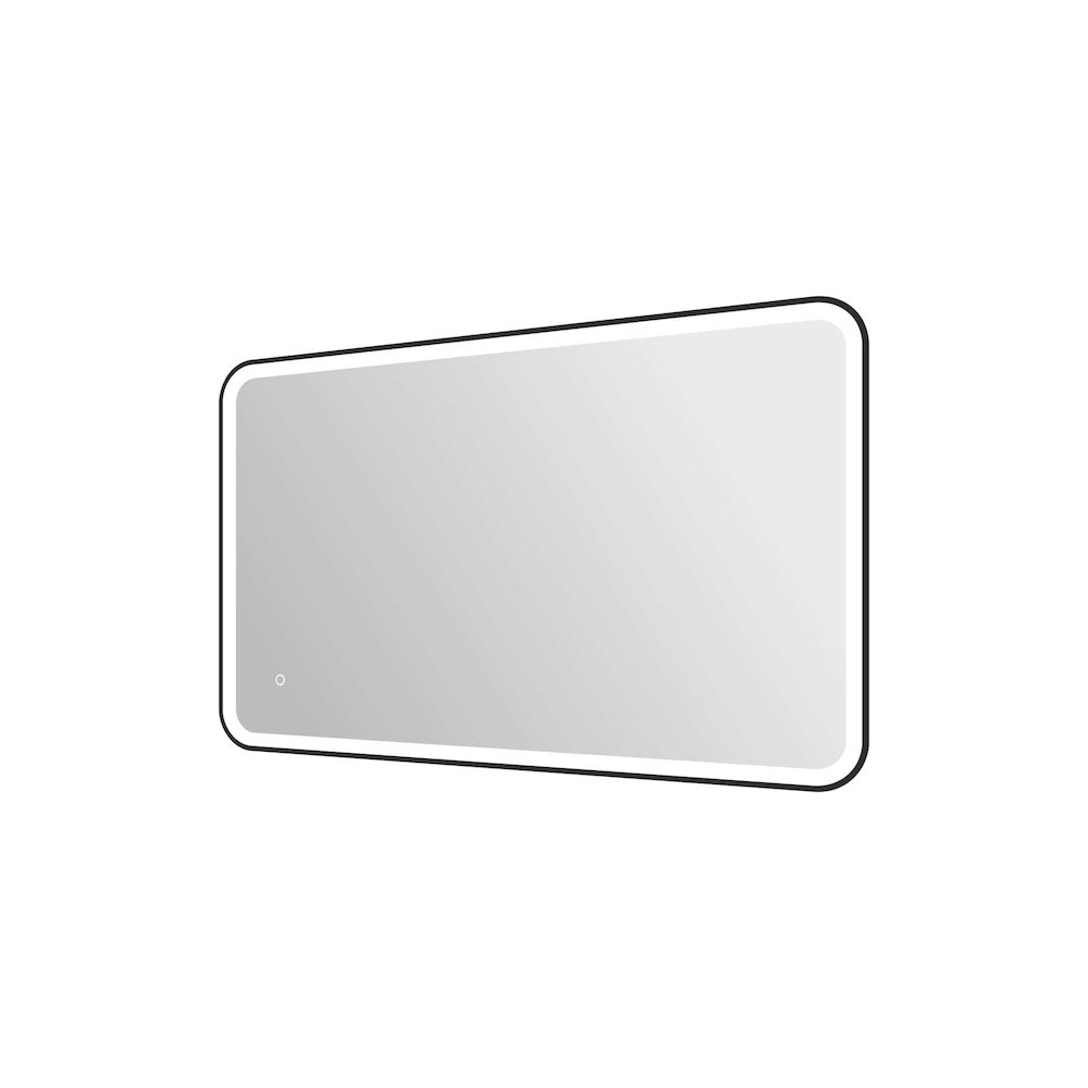 48 Inch Rectangle LED Front and Backlit Wall Mirror in Black. Picture 6