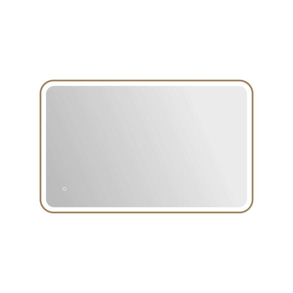 48 Inch Rectangle LED Front and Backlit Wall Mirror in Satin Gold. Picture 1