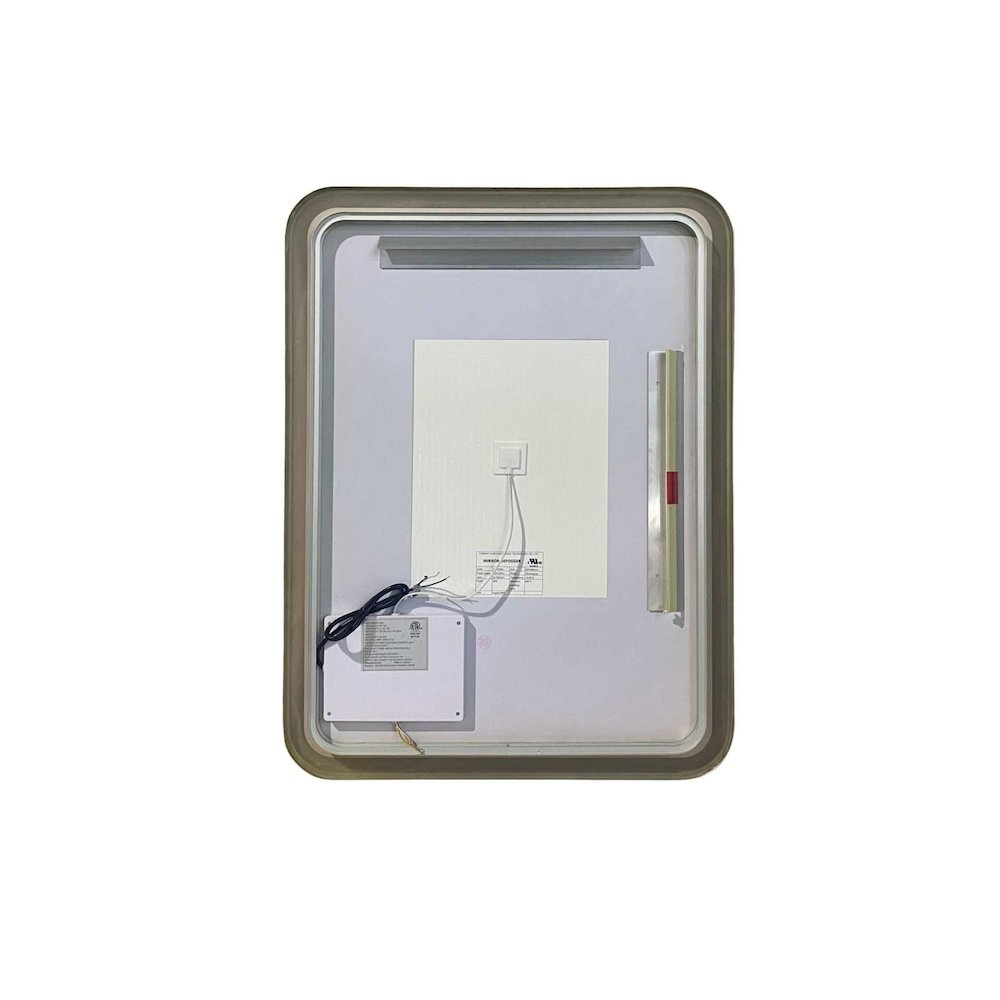 48 Inch Rectangle LED Front and Backlit Wall Mirror in Satin Gold. Picture 7