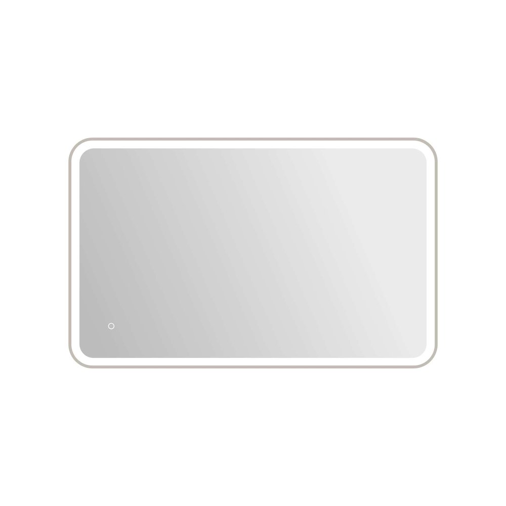 48 Inch Rectangle LED Front and Backlit Wall Mirror in Silver. Picture 1