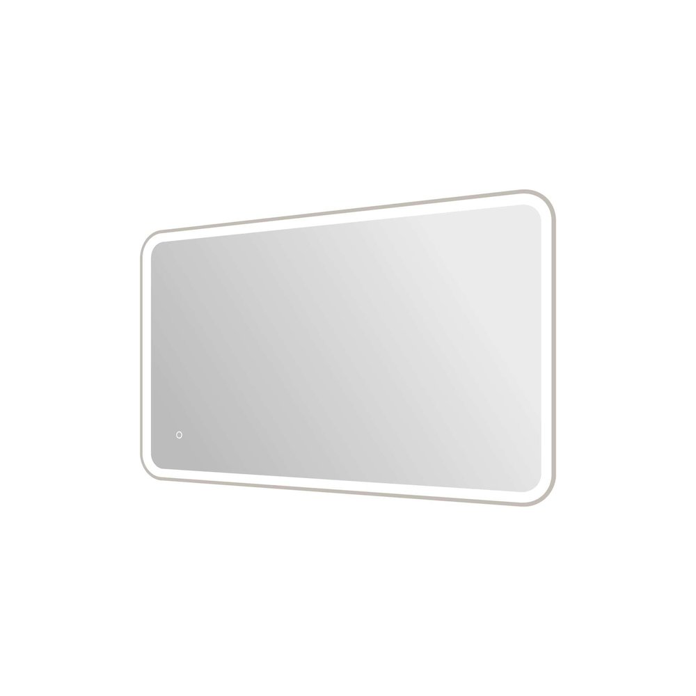 48 Inch Rectangle LED Front and Backlit Wall Mirror in Silver. Picture 6