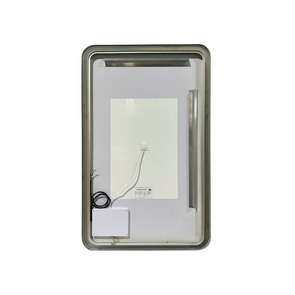 48 Inch Rectangle LED Front and Backlit Wall Mirror in Silver. Picture 7