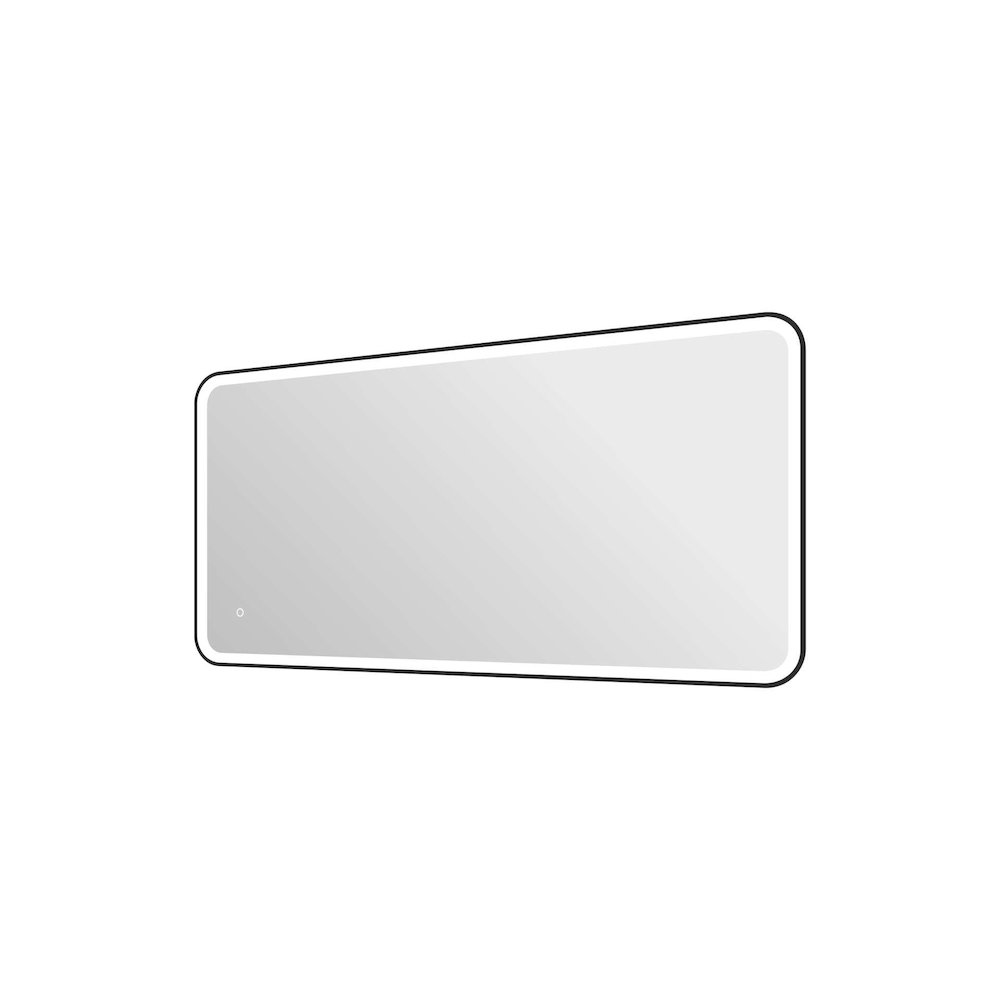 60 Inch Rectangle LED Front and Backlit Wall Mirror in Black. Picture 6