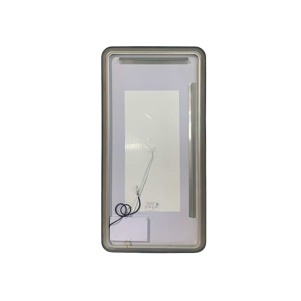 60 Inch Rectangle LED Front and Backlit Wall Mirror in Black. Picture 7