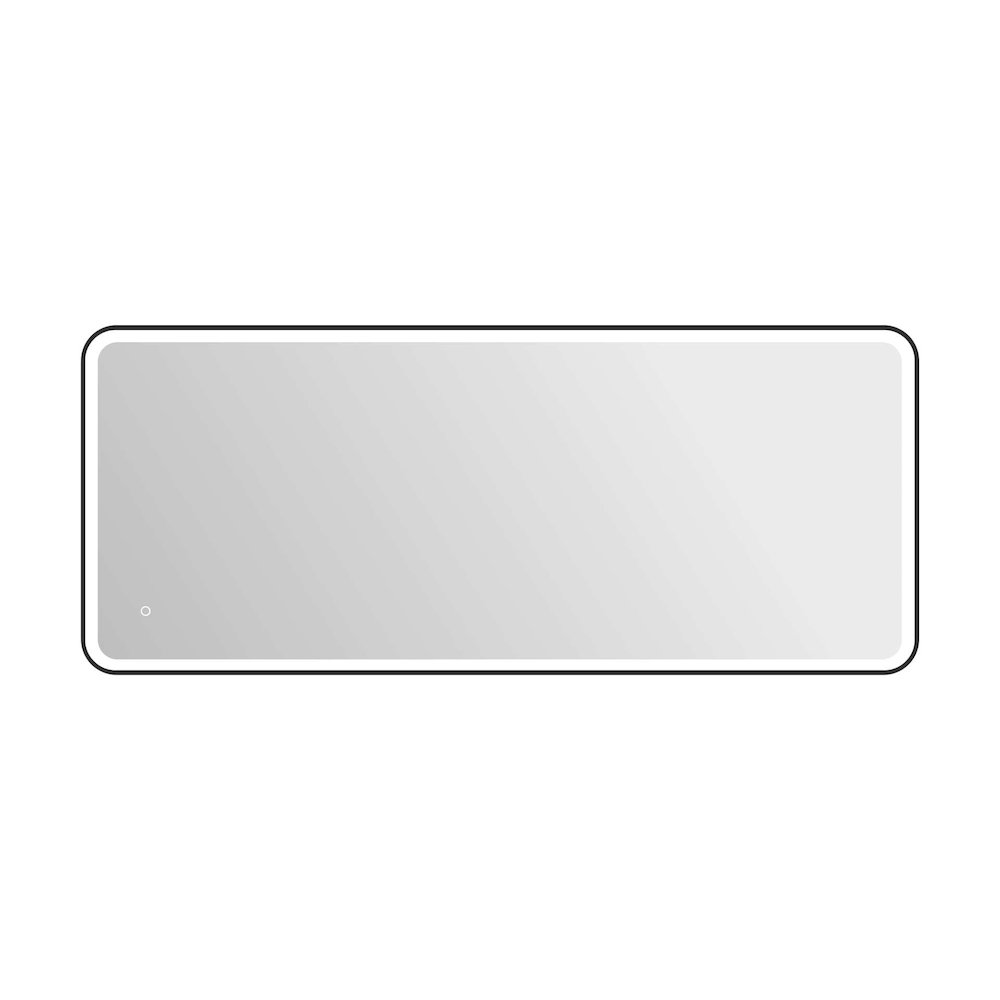 72 Inch Rectangle LED Front and Backlit Wall Mirror in Black. Picture 1