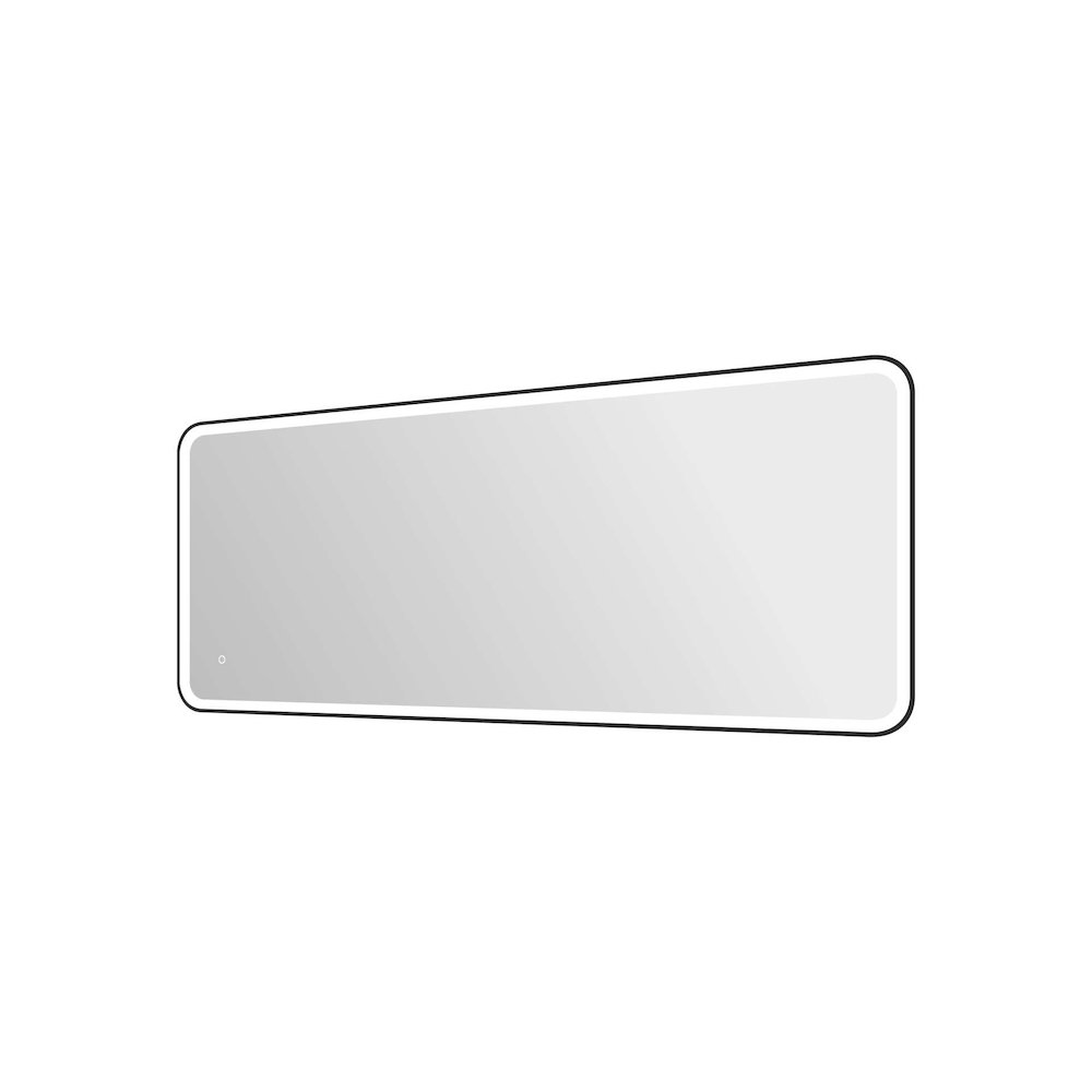 72 Inch Rectangle LED Front and Backlit Wall Mirror in Black. Picture 6
