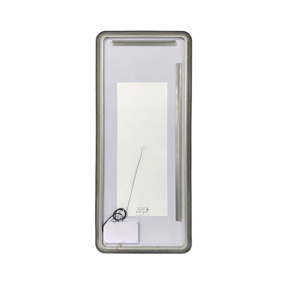 72 Inch Rectangle LED Front and Backlit Wall Mirror in Black. Picture 7