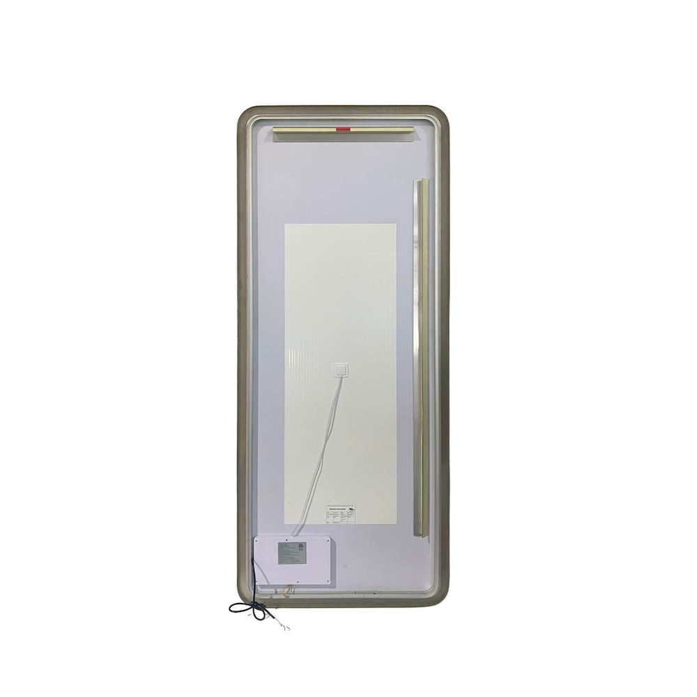 72 Inch Rectangle LED Front and Backlit Wall Mirror in Satin Gold. Picture 7