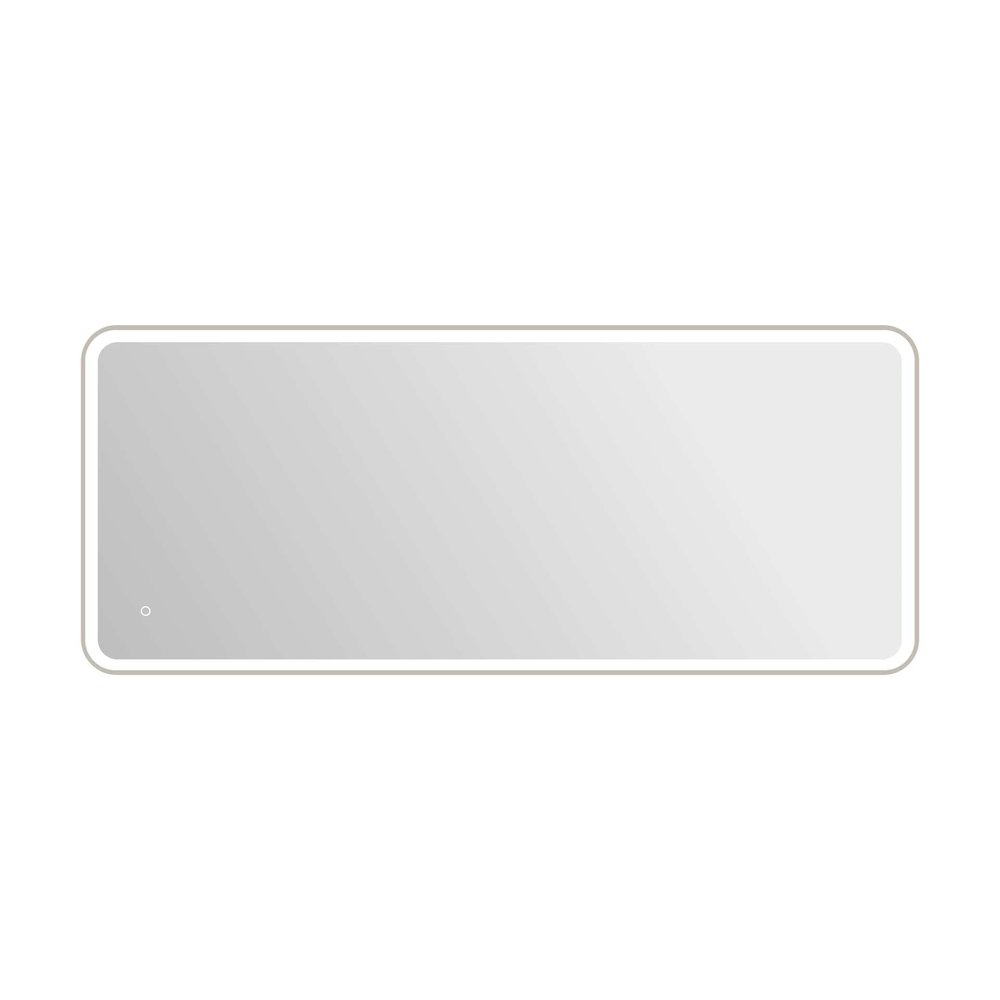72 Inch Rectangle LED Front and Backlit Wall Mirror in Silver. Picture 1