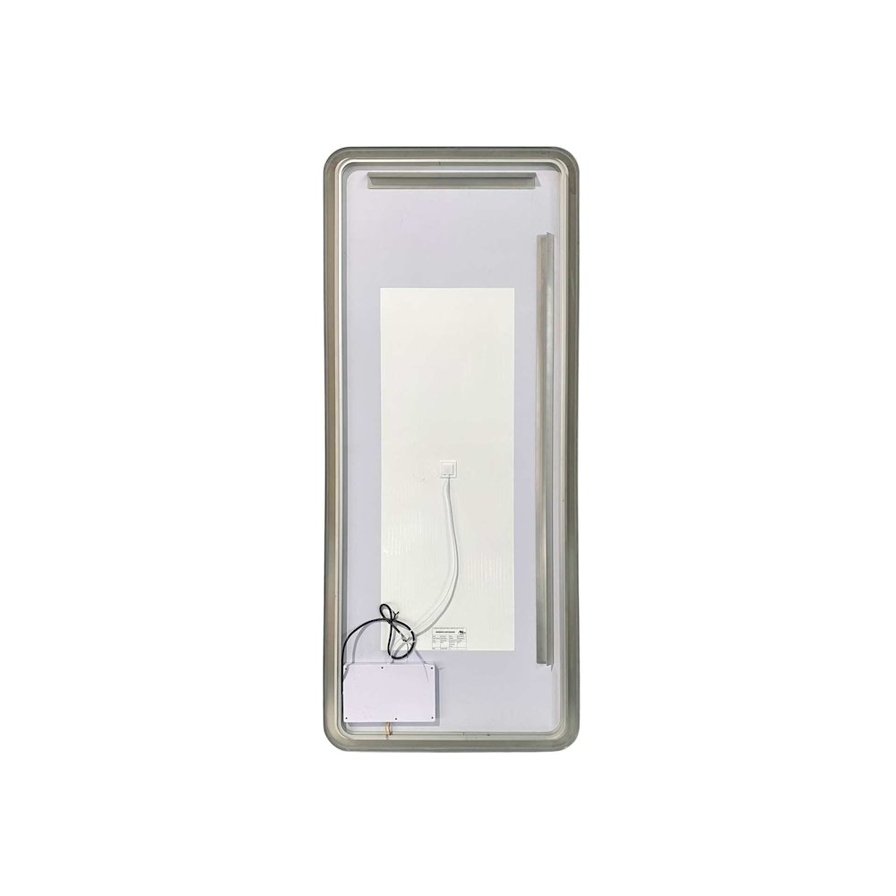 72 Inch Rectangle LED Front and Backlit Wall Mirror in Silver. Picture 7