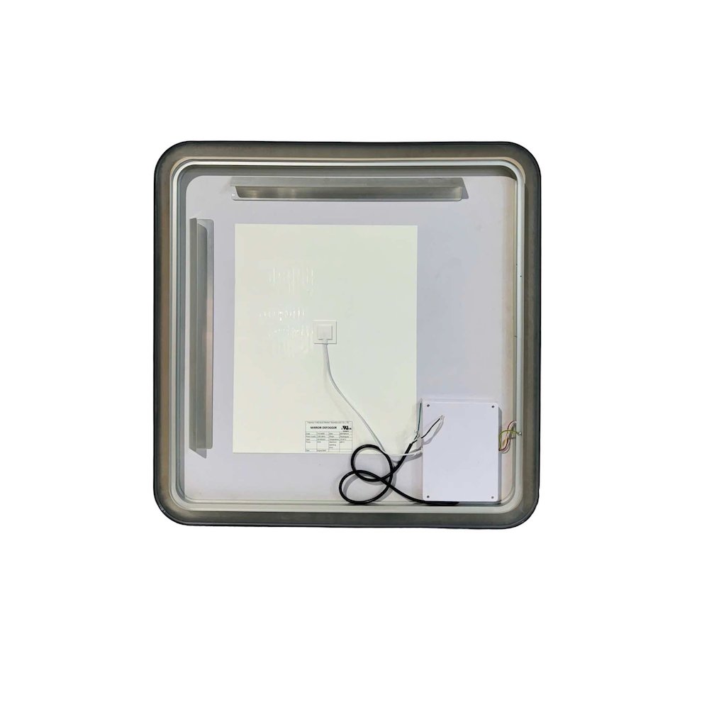33 Round LED Front and Backlit Wall Mirror in Black. Picture 7