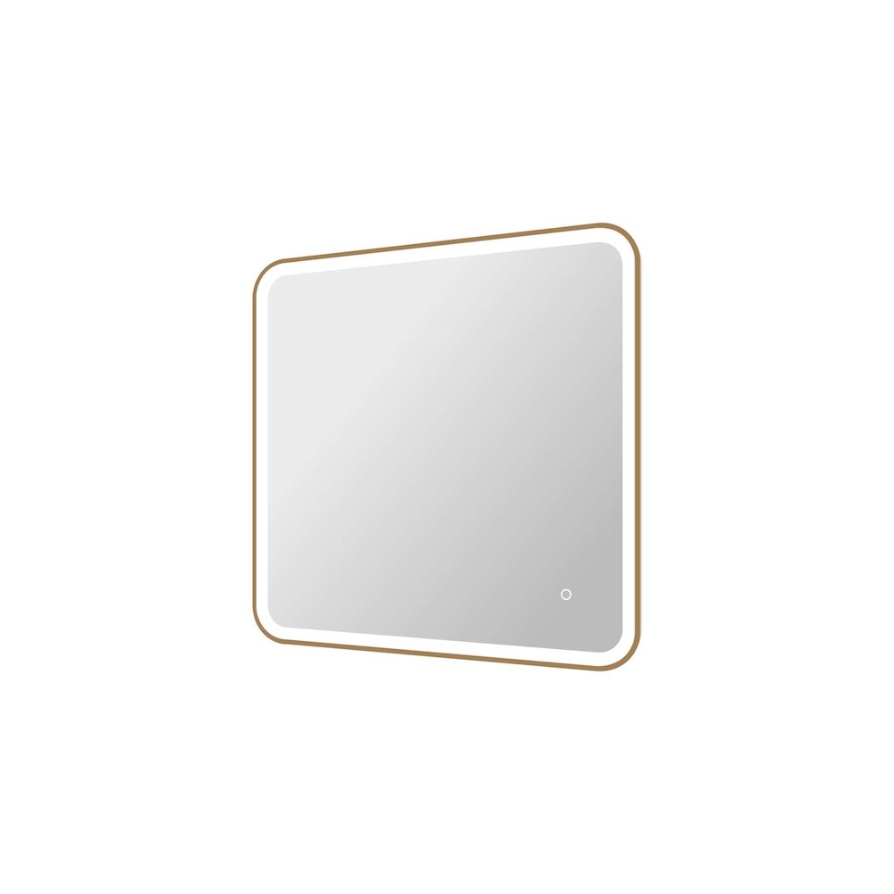 33 Round LED Front and Backlit Wall Mirror in Satin Gold. Picture 6
