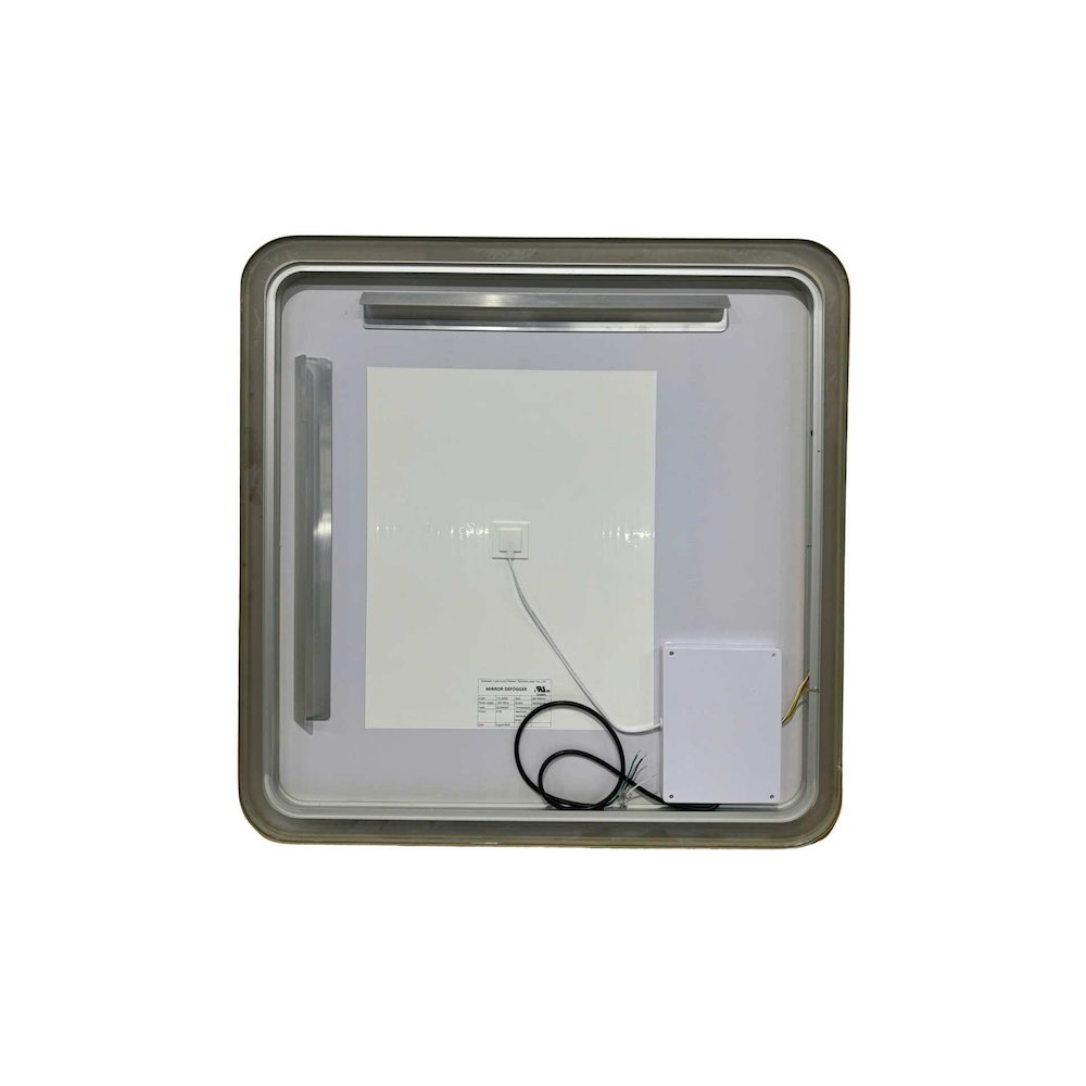 33 Round LED Front and Backlit Wall Mirror in Satin Gold. Picture 7