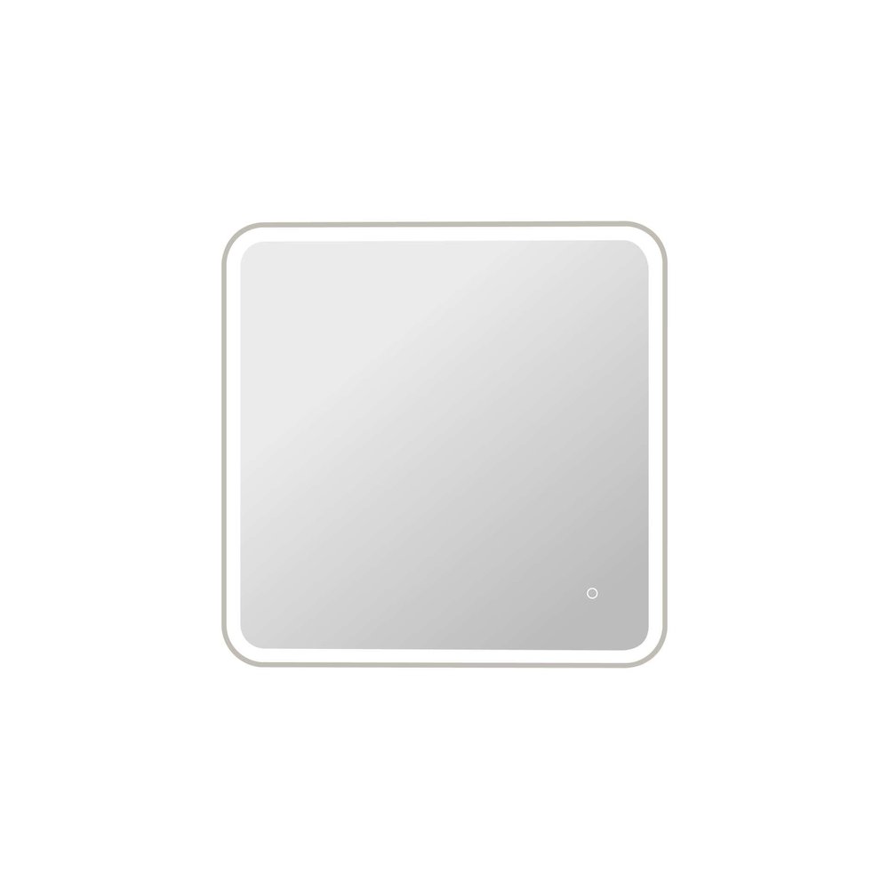 33 Round LED Front and Backlit Wall Mirror in Silver. Picture 1
