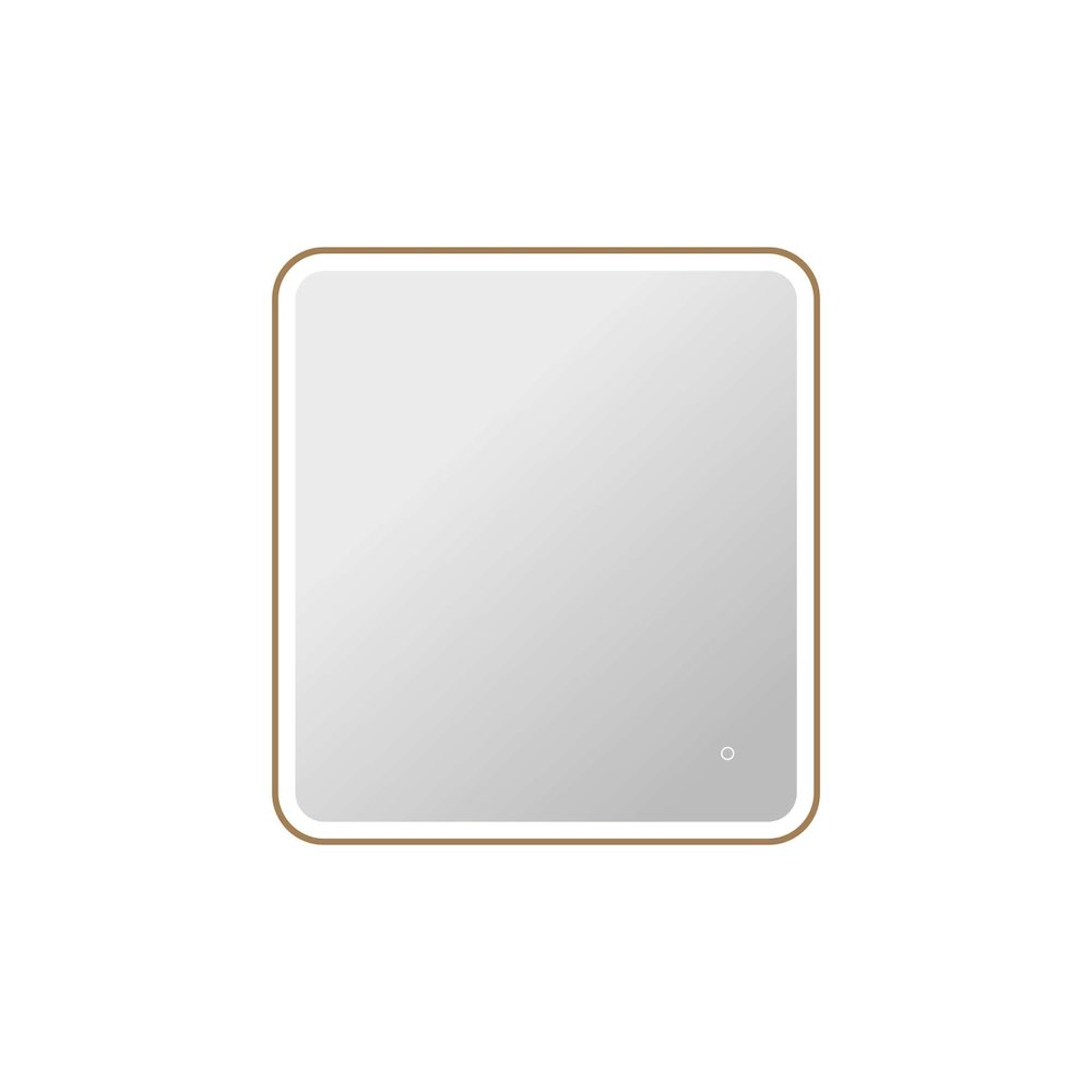 36 Round LED Front and Backlit Wall Mirror in Satin Gold. Picture 1