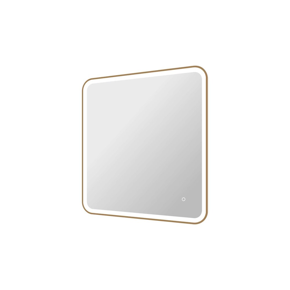 36 Round LED Front and Backlit Wall Mirror in Satin Gold. Picture 6