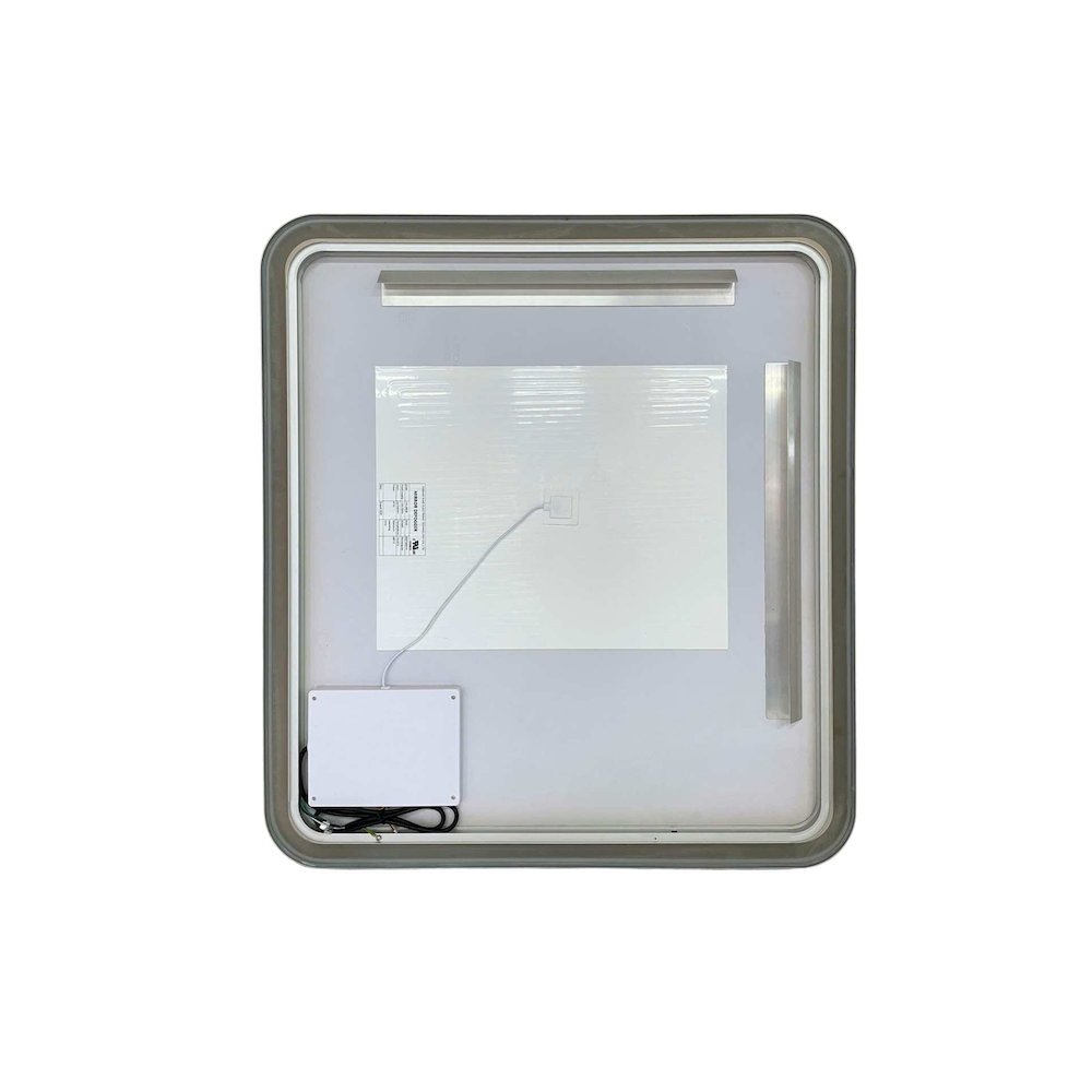 36 Round LED Front and Backlit Wall Mirror in Satin Gold. Picture 7