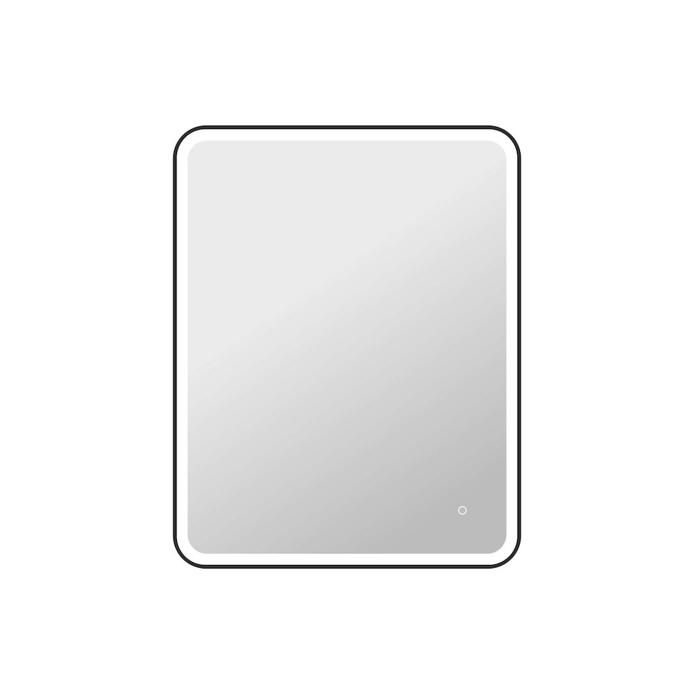 42 Round LED Front and Backlit Wall Mirror in Black. Picture 1