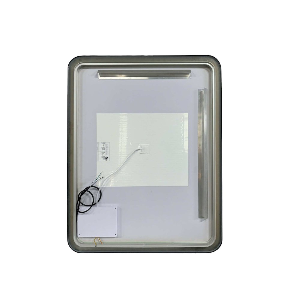 42 Round LED Front and Backlit Wall Mirror in Black. Picture 7