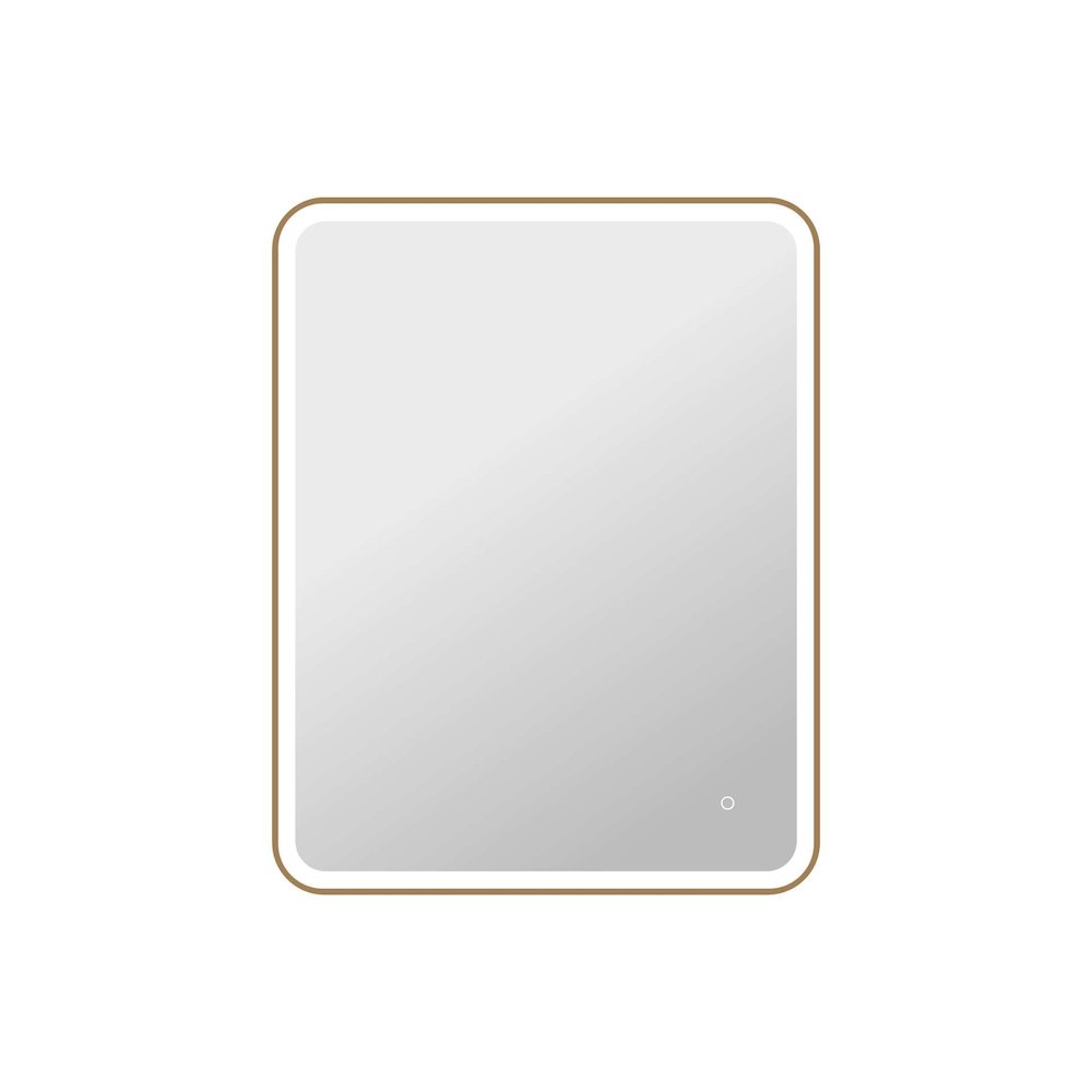 42 Round LED Front and Backlit Wall Mirror in Satin Gold. Picture 1