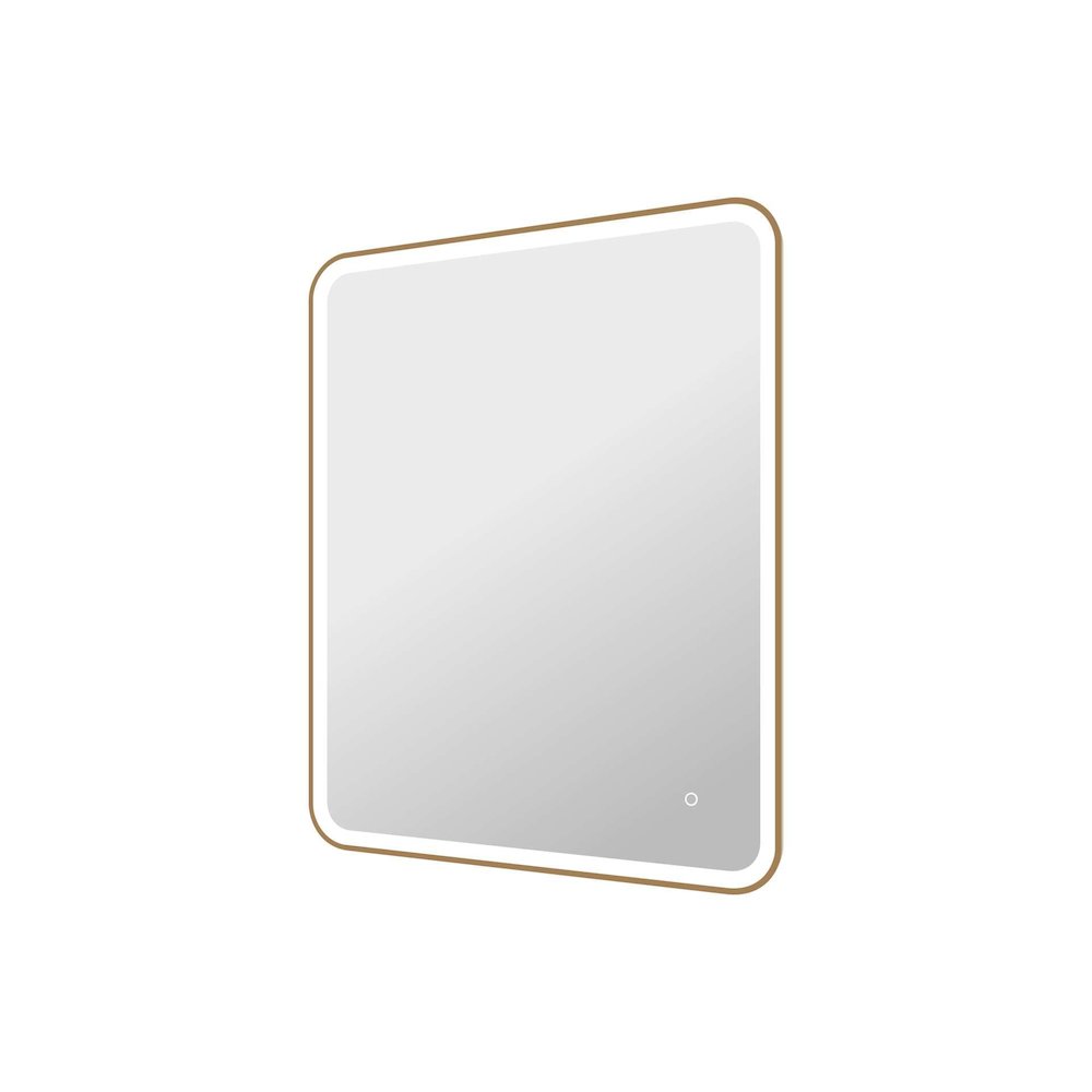 42 Round LED Front and Backlit Wall Mirror in Satin Gold. Picture 6