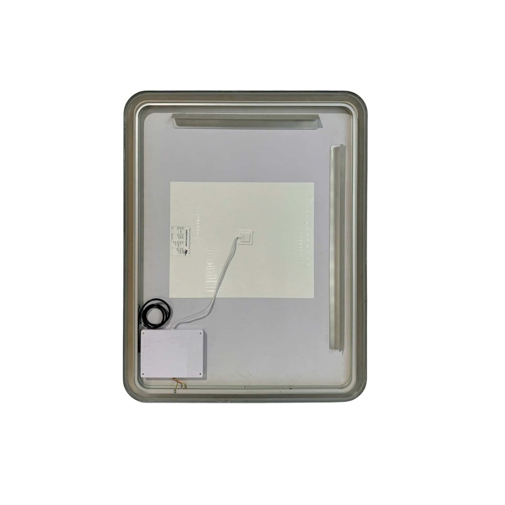 42 Round LED Front and Backlit Wall Mirror in Silver. Picture 7