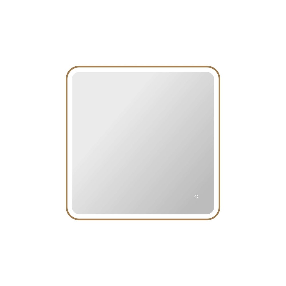 36 Round LED Front and Backlit Wall Mirror in Satin Gold. Picture 1