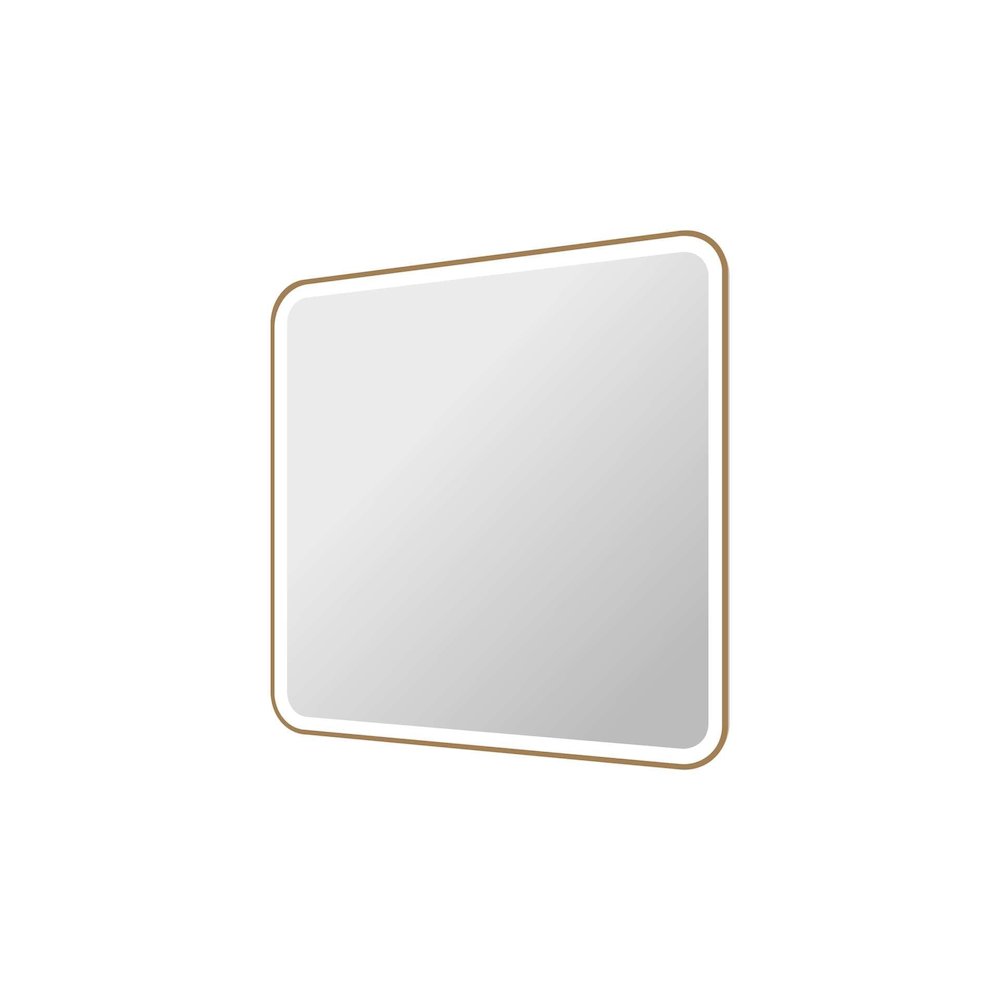 36 Round LED Front and Backlit Wall Mirror in Satin Gold. Picture 6