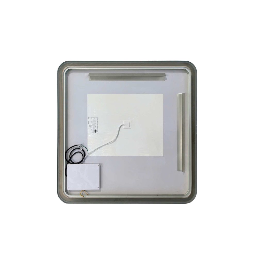 36 Round LED Front and Backlit Wall Mirror in Silver. Picture 7
