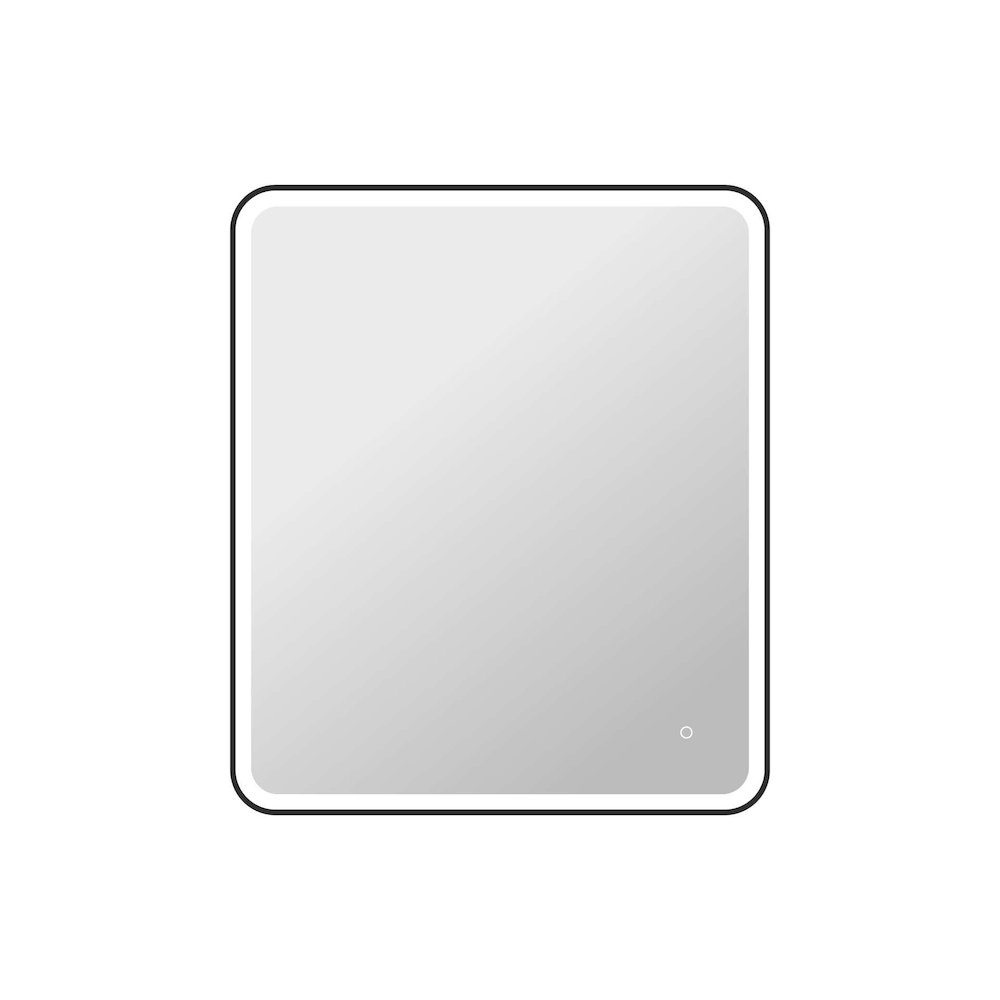 42 Round LED Front and Backlit Wall Mirror in Black. Picture 1