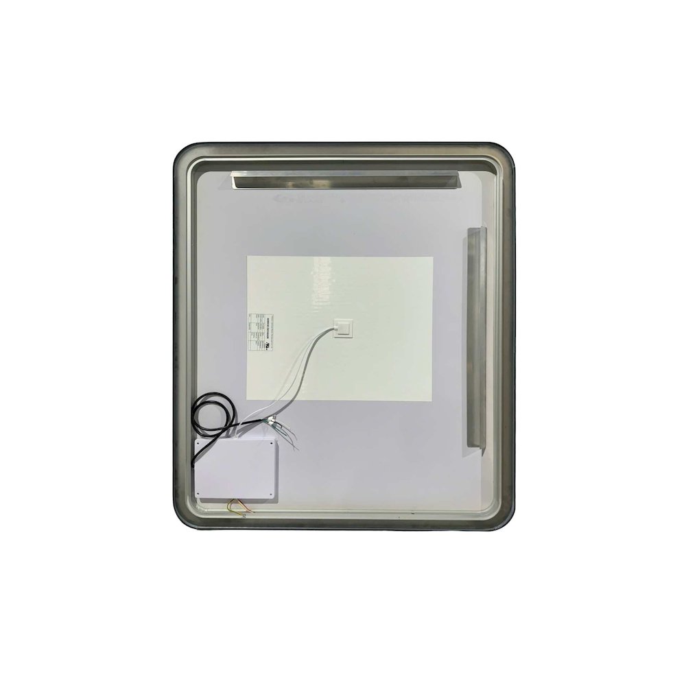 42 Round LED Front and Backlit Wall Mirror in Black. Picture 7