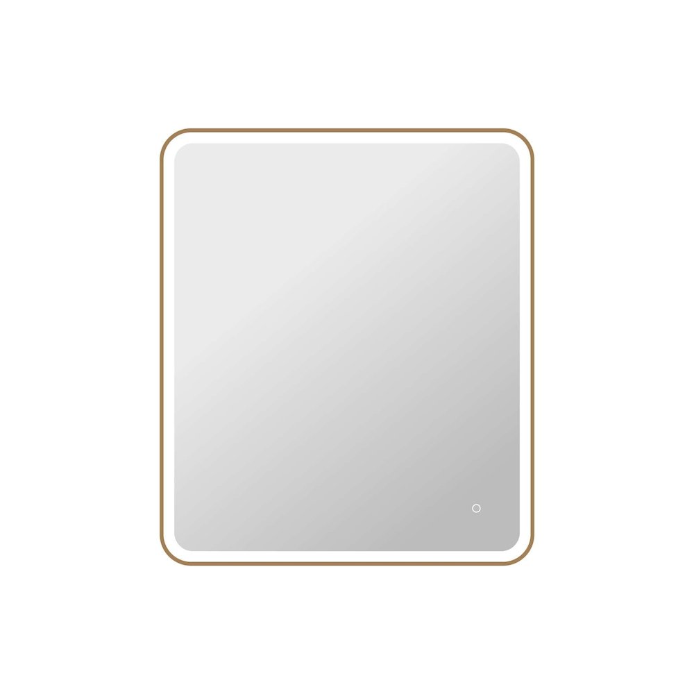 42 Round LED Front and Backlit Wall Mirror in Satin Gold. Picture 1