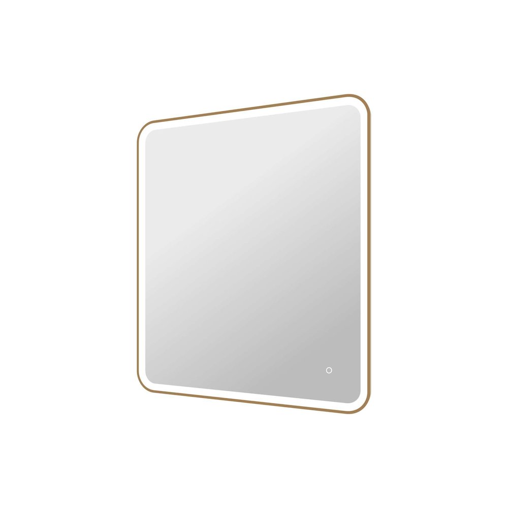 42 Round LED Front and Backlit Wall Mirror in Satin Gold. Picture 6
