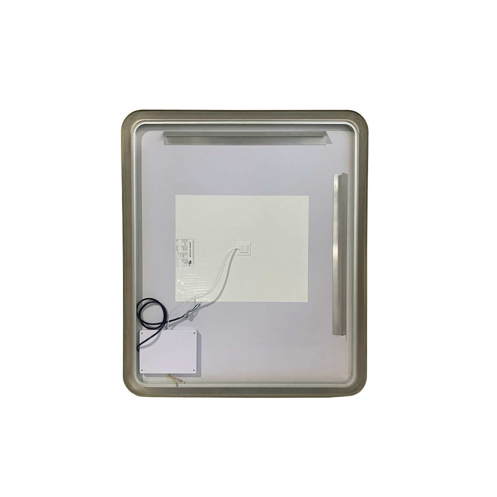 42 Round LED Front and Backlit Wall Mirror in Satin Gold. Picture 7