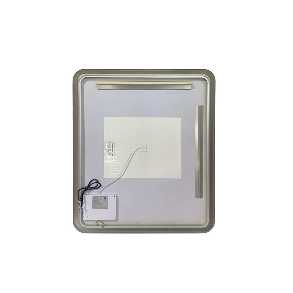42 Round LED Front and Backlit Wall Mirror in Silver. Picture 7