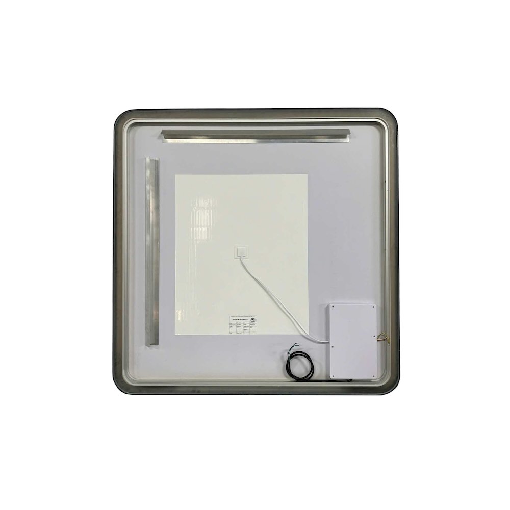 42 Round LED Front and Backlit Wall Mirror in Black. Picture 7