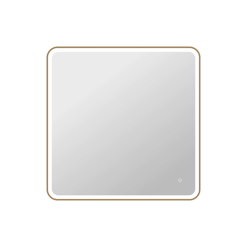 42 Round LED Front and Backlit Wall Mirror in Satin Gold. Picture 1