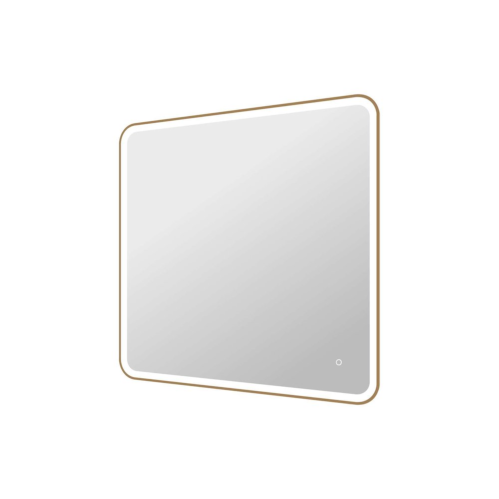 42 Round LED Front and Backlit Wall Mirror in Satin Gold. Picture 6