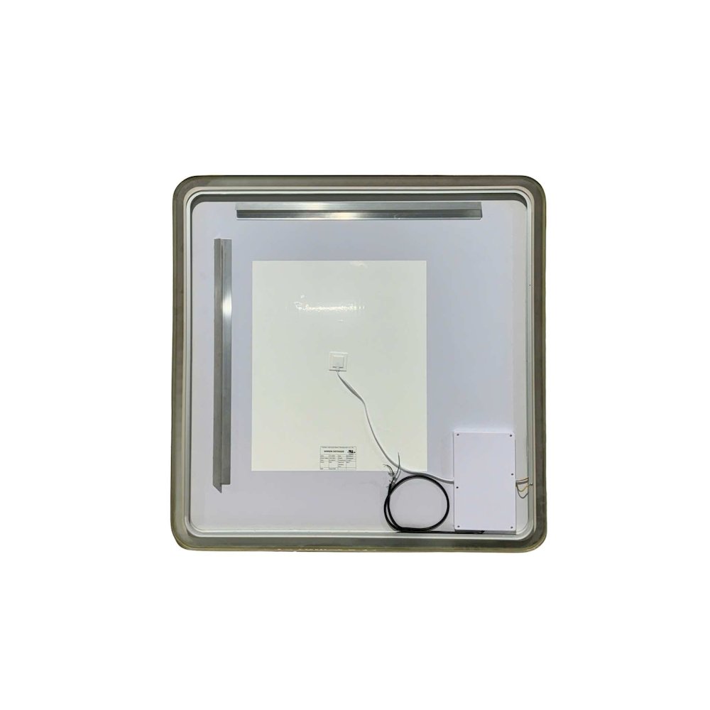 42 Round LED Front and Backlit Wall Mirror in Satin Gold. Picture 7