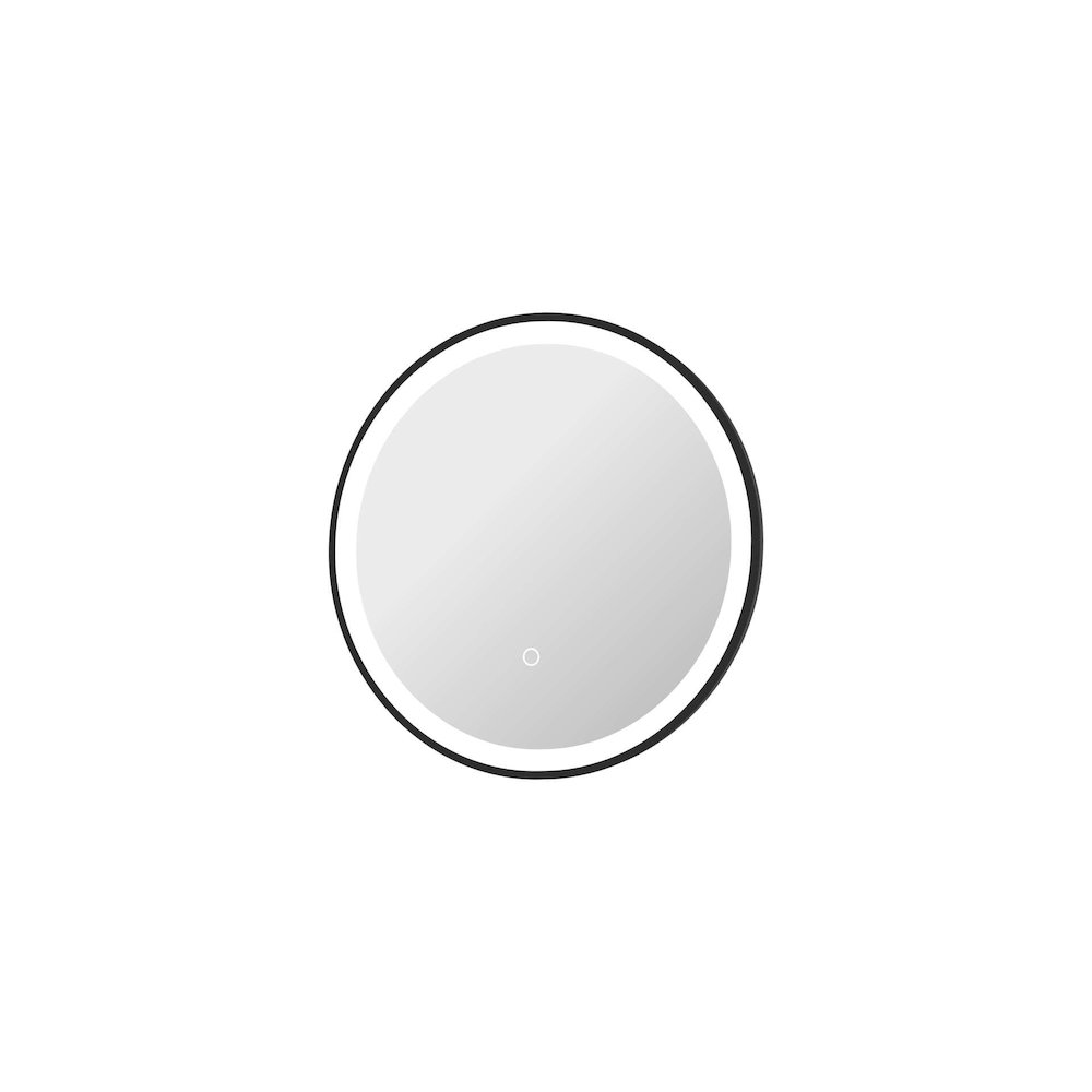 21 Round LED Front and Backlit Wall Mirror in Black. Picture 6