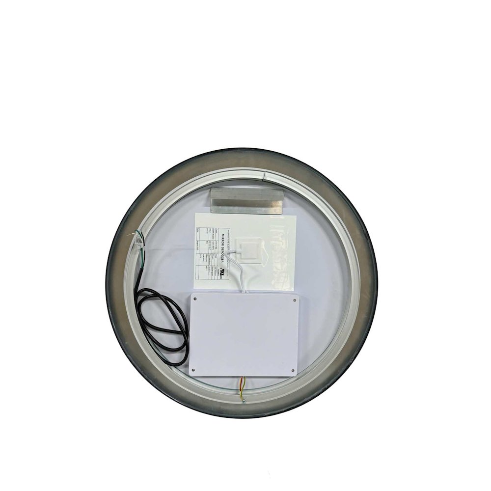 21 Round LED Front and Backlit Wall Mirror in Black. Picture 7