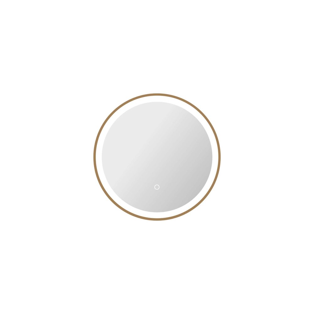 21 Round LED Front and Backlit Wall Mirror in Satin Gold. Picture 1