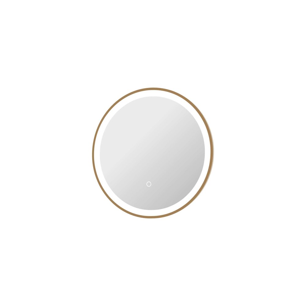 21 Round LED Front and Backlit Wall Mirror in Satin Gold. Picture 6