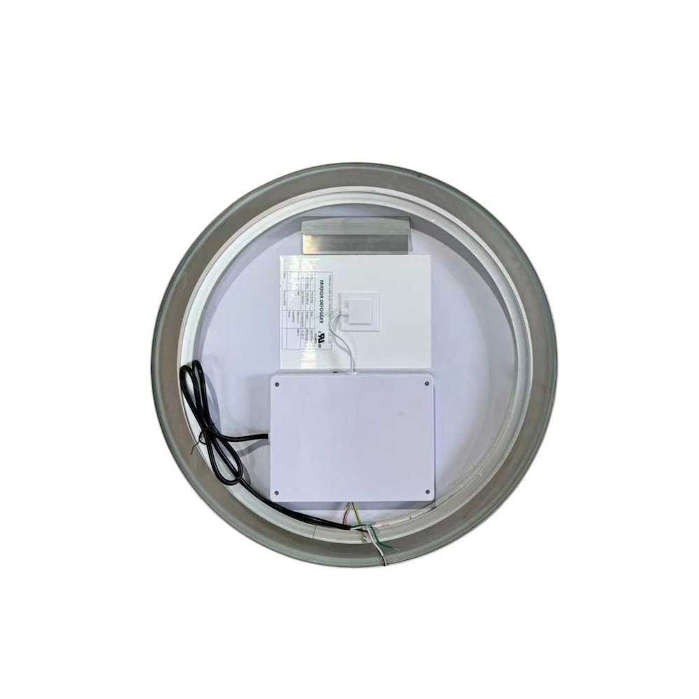 21 Round LED Front and Backlit Wall Mirror in Silver. Picture 7