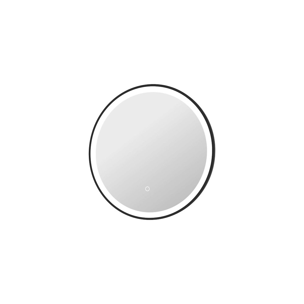 24 Round LED Front and Backlit Wall Mirror in Black. Picture 6