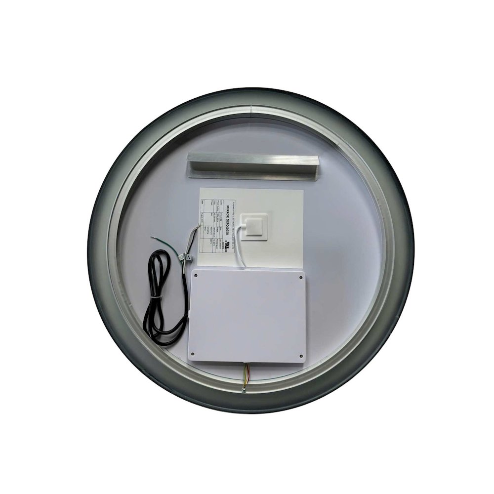 24 Round LED Front and Backlit Wall Mirror in Black. Picture 7