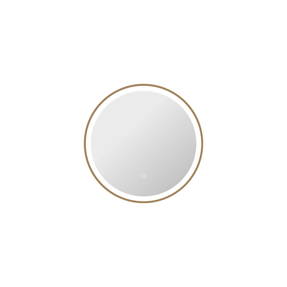 24 Round LED Front and Backlit Wall Mirror in Satin Gold. Picture 1