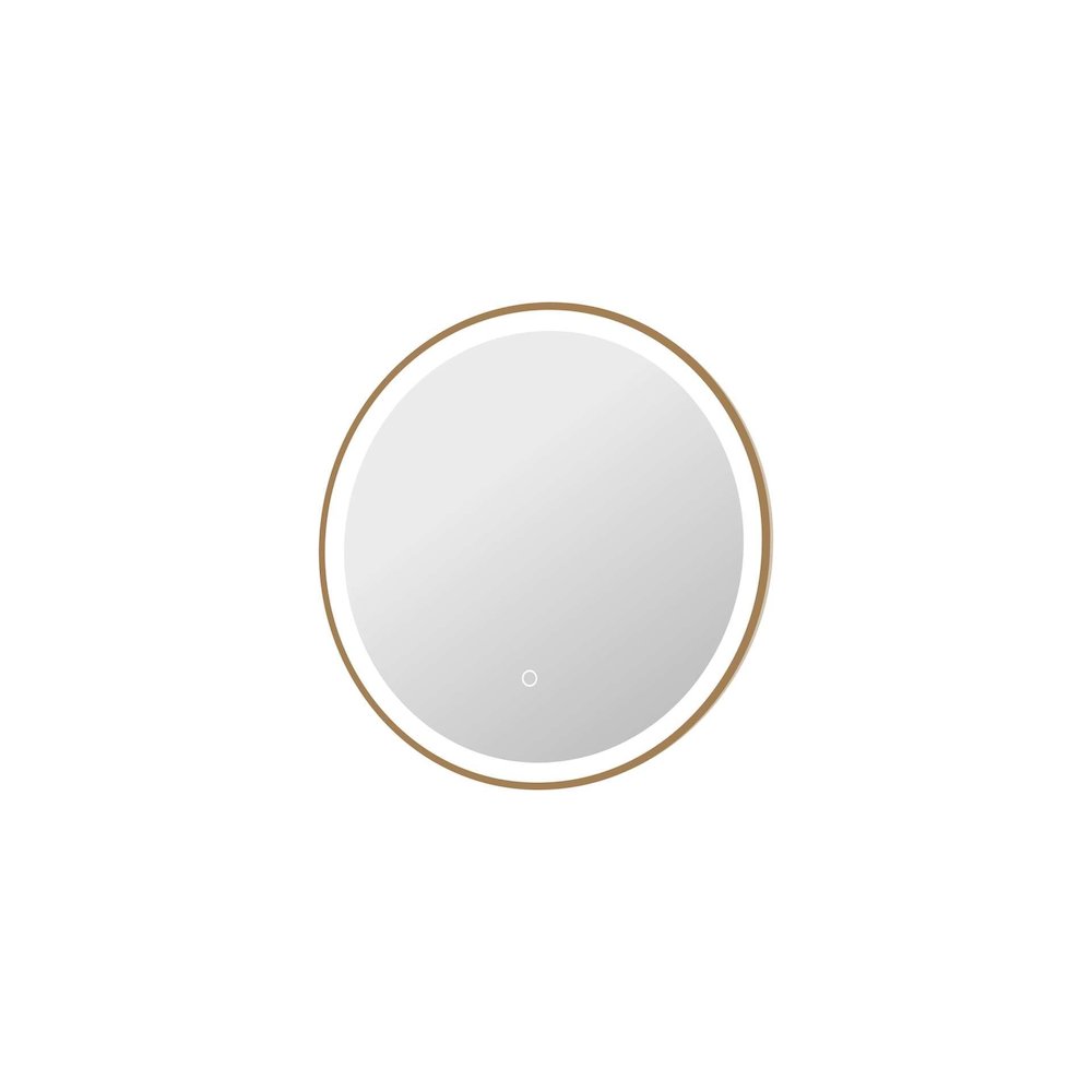 24 Round LED Front and Backlit Wall Mirror in Satin Gold. Picture 6