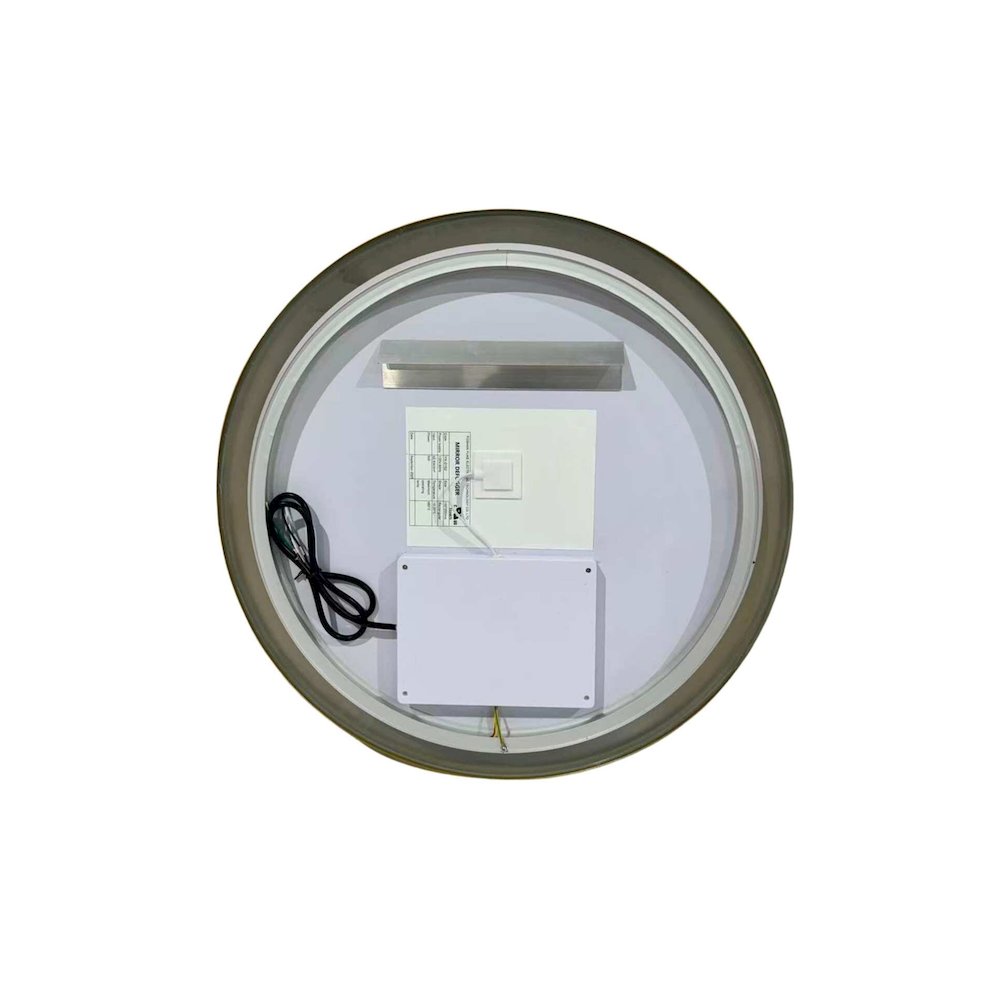 24 Round LED Front and Backlit Wall Mirror in Satin Gold. Picture 7